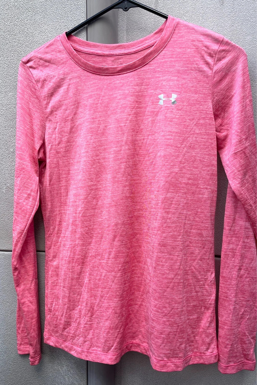 Under Armour Women's HeatGear Long Sleeve Lightweight Pink Shirt Women’s Sz XS